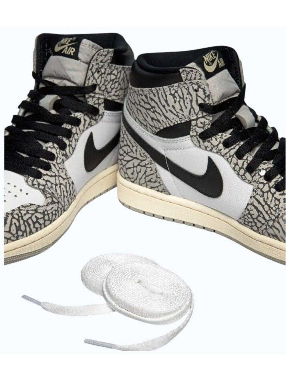 Air Jordan 1 Retro High OG White Cement "elephant print" DZ5485-052 Men's 17 NEW - Picture 6 of 13